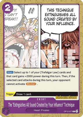 The "Extinguishes All Sound Created by Your Influence" Technique artwork
