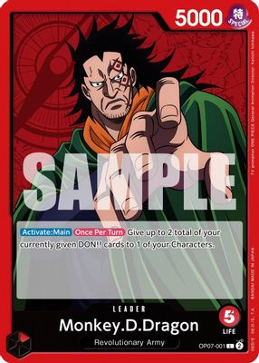Monkey.D.Dragon OP07-001 Standard One Piece card