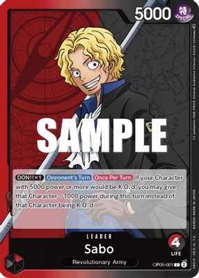 Sabo OP05-001 Standard One Piece card