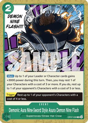 Demonic Aura Nine-Sword Style Asura Demon Nine Flash OP07-036 Standard One Piece card